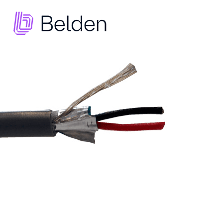 CABLE DE SEGURIDAD Y SONIDO BELDEN 5500F1 0081000 / ENTORNO RUIDOSO Y HUMEDO / GRIS / 2 CONDUCTORES / 22 AWG / MULTIFILAR / FORRO PVC / CM / BLINDADO / BOBINA / 1,000 PIES 305 METROS - Miniatura 3