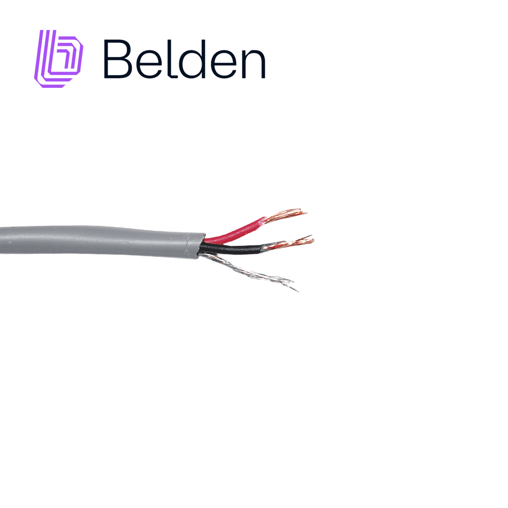 CABLE DE SEGURIDAD Y SONIDO BELDEN 5500FE 0081000 / INTERIOR / GRIS / 2 CONDUCTORES / 22 AWG / MULTIFILAR / FORRO PVC / CMR / BLINDADO / BOBINA / 1,000 PIES 305 METROS - Miniatura 3