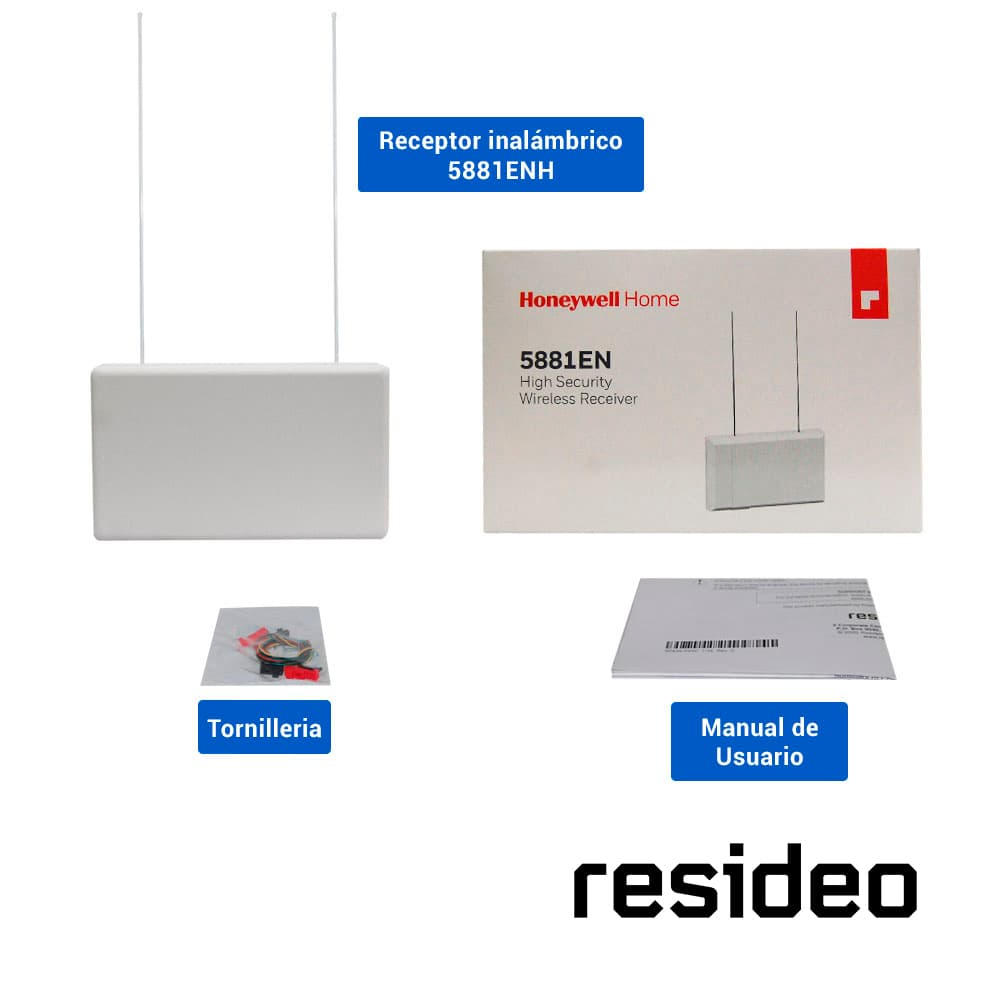 RECEPTOR INALAMBRICO RESIDEO 5881ENH EL LIMITE DE ZONAS QUE PUEDE SOPORTAR LO PONE EL PANEL AL QUE ESTE CONECTADO/ RANGO DE DETECCION 60MTS (LINEA DE VISTA)/ SENSIBILIDAD AJUSTABLE/ COMPATIBLE CON PANELES DE LA SERIE VISTA - Miniatura 4