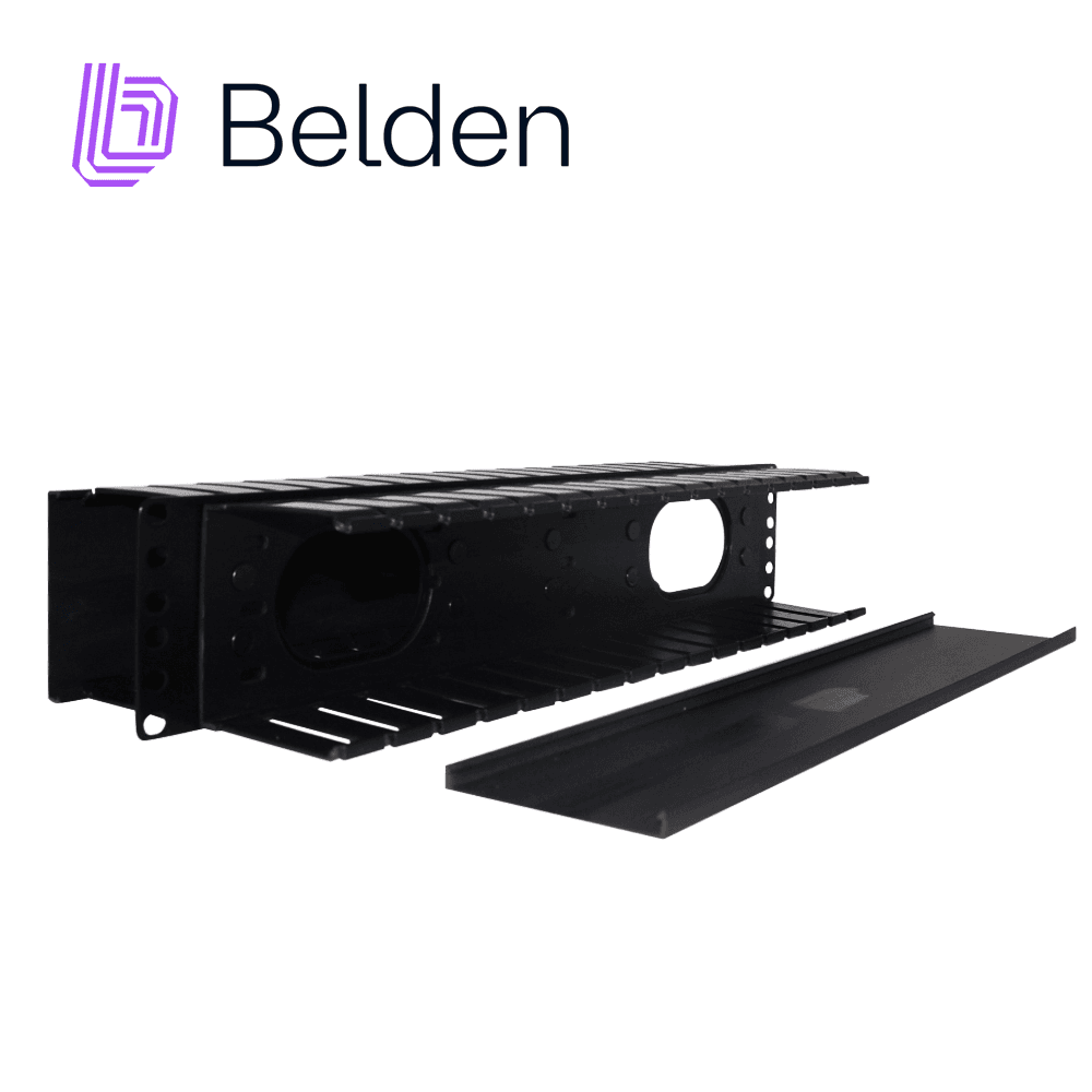 ORGANIZADOR HORIZONTAL BELDEN 9512-1902-FR / 2UR / NEGRO / ADMINISTRACION FRONTAL Y POSTERIOR / CON TAPA - Miniatura 2