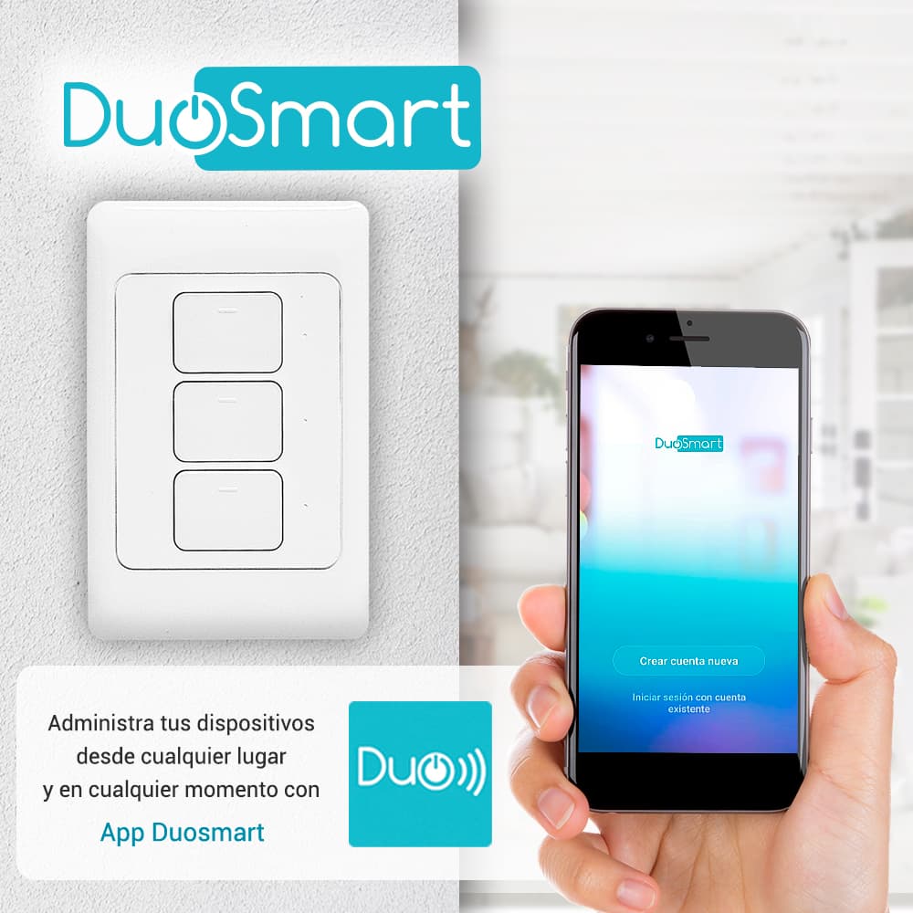 SWITCH APAGADOR WIFI 2.4 GHZ DUOSMART A30  DE 3 UNIDADES COMPATIBLE CON ALEXA Y GOOGLE HOME CON TEMPORIZADORES COMPATIBLE CON APP DUOSMART - Miniatura 4