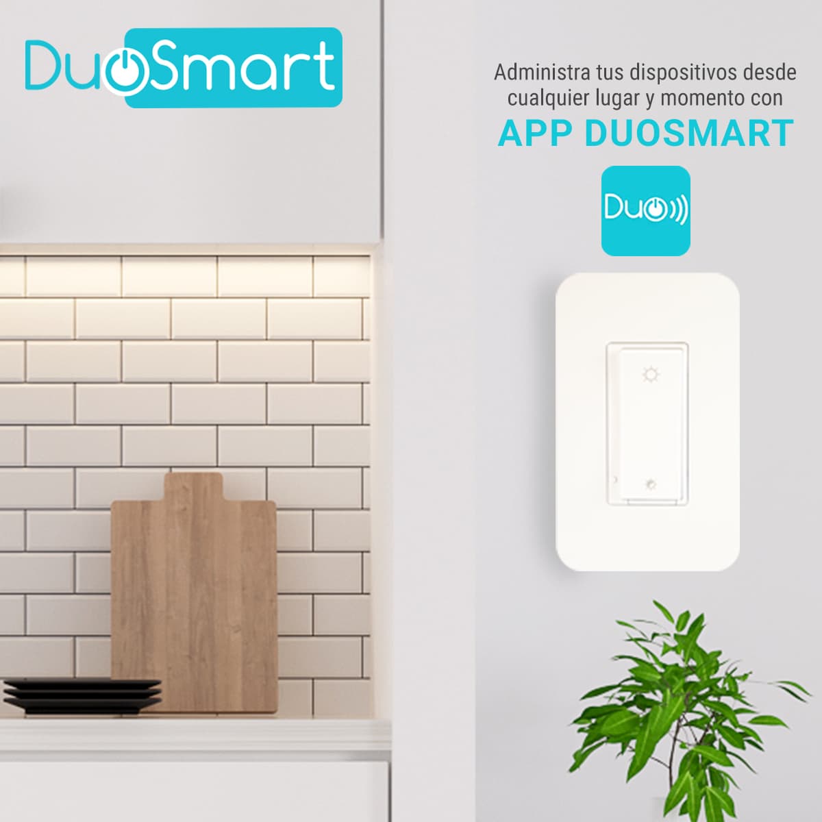 SWITCH APAGADOR CON REGULADOR DE INTENSIDAD WIFI 2.4 GHZ DIMMER DUOSMART A50 COMPATIBLE CON ALEXA Y GOOGLE HOME CON TEMPORIZADORES COMPATIBLE CON ESCENAS DE AUTOMATIZACION EN CONJUNTO CON OTROS DISPOSITIVOS - Miniatura 3