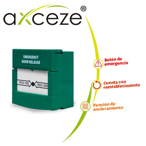 BOTON DE EMERGENCIA CON RESTABLECIMIENTO POR MEDIO DE LLAVE MODELO AX-CPOINT DE AXCEZE  - Miniatura 2