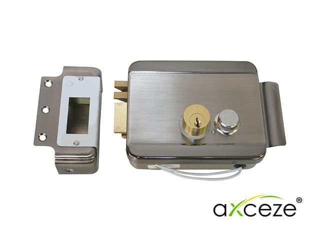 CERRADURA ELECTROMECANICA AXCEZE AX-LOCKL  ORIENTACION IZQUIERDA INSTALACION  SOBRE PONER  APERTURA INTERNA POR BOTON FABRICADA EN ACERO - Miniatura 2