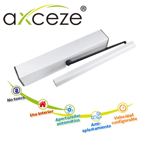 BRAZO AUTOMATICO ABREPUERTA BATIENTE AXCEZE MODELO AX-PULLBAR IDEAL PARA PUERTAS DE METAL O MADERA CON MARCO APERTURA HACIA ADENTRO - Miniatura 2