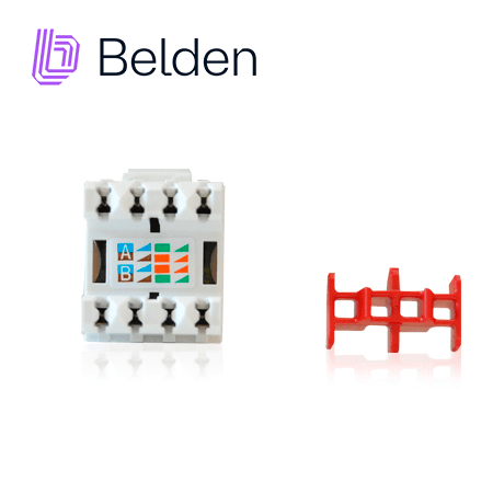 CONECTOR MODULAR JACK CAT6+ RJ45 BELDEN AX101320 / KEYCONNECT / INTERIOR / BLANCO / PIEZA - Miniatura 4