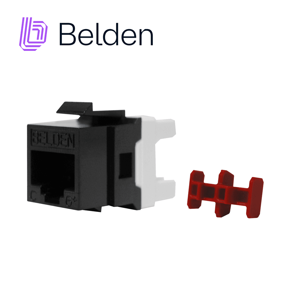 CONECTOR MODULAR JACK CAT6+ RJ45 BELDEN AX101321 / KEYCONNECT / INTERIOR / NEGRO / PIEZA - Miniatura 2