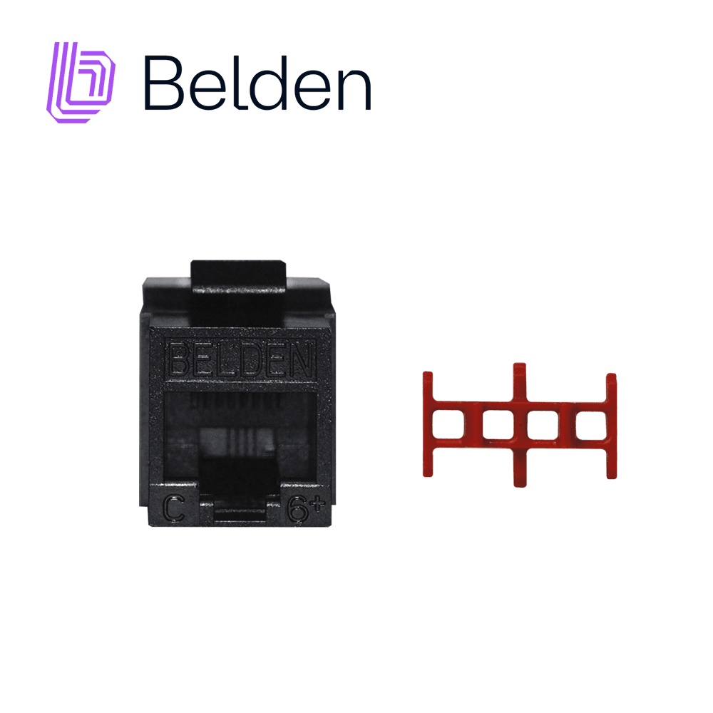 CONECTOR MODULAR JACK CAT6+ RJ45 BELDEN AX101321 / KEYCONNECT / INTERIOR / NEGRO / PIEZA - Miniatura 3