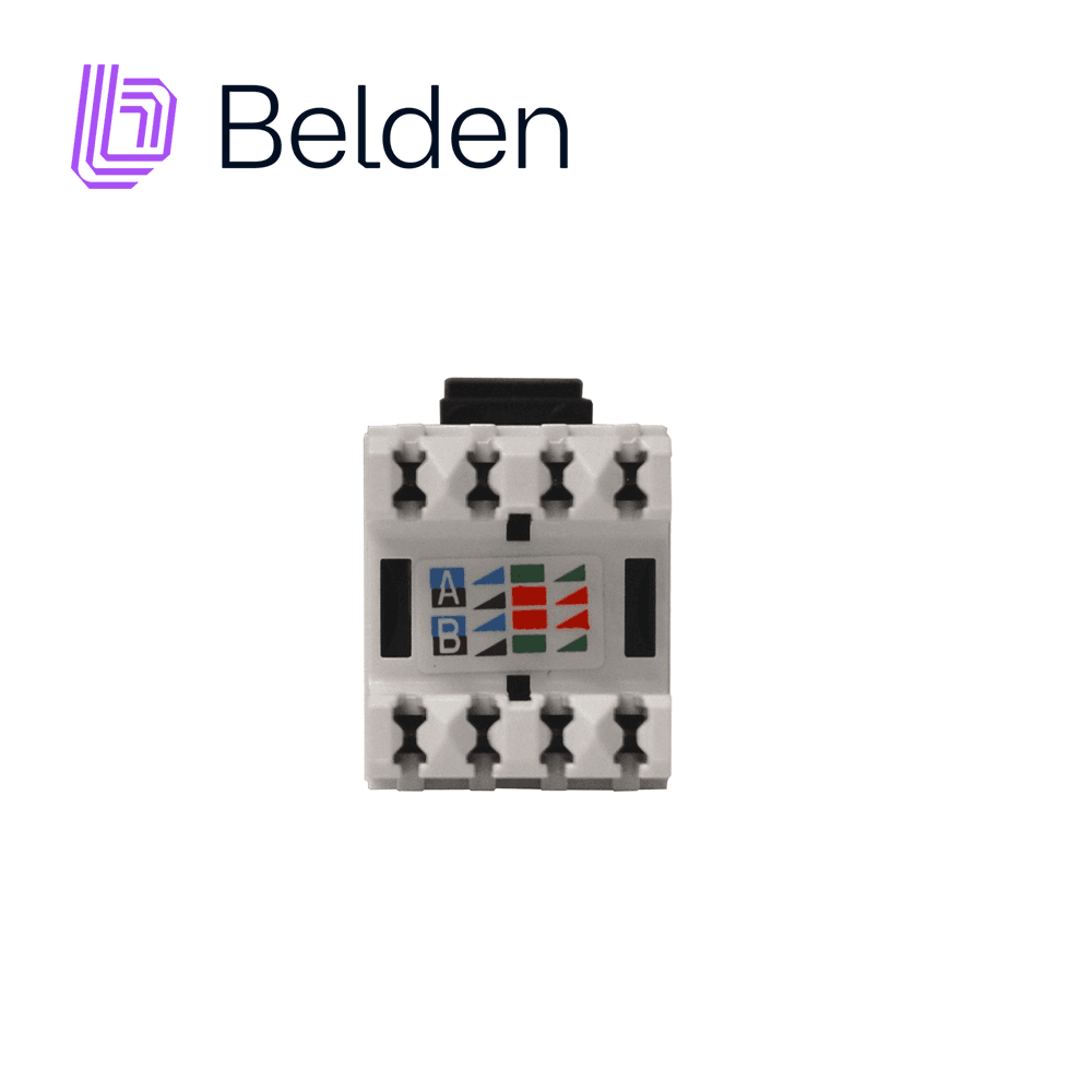CONECTOR MODULAR JACK CAT6+ RJ45 BELDEN AX101321 / KEYCONNECT / INTERIOR / NEGRO / PIEZA - Miniatura 4