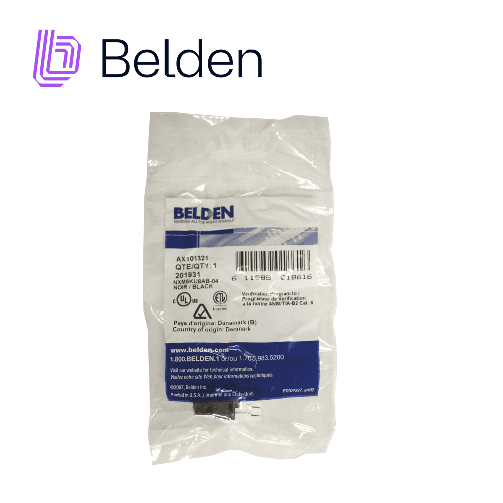CONECTOR MODULAR JACK CAT6+ RJ45 BELDEN AX101321 / KEYCONNECT / INTERIOR / NEGRO / PIEZA - Miniatura 6