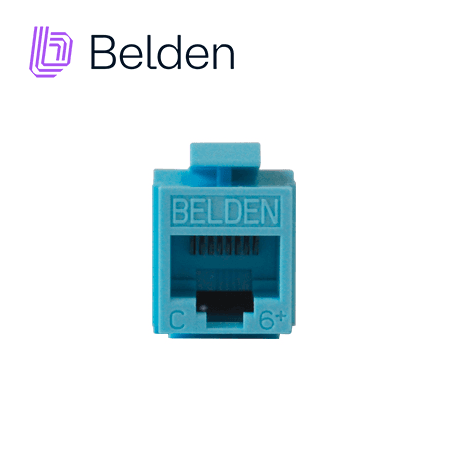 CONECTOR MODULAR JACK CAT6+ RJ45 BELDEN AX101326 / KEYCONNECT / INTERIOR / AZUL / PIEZA - Miniatura 2