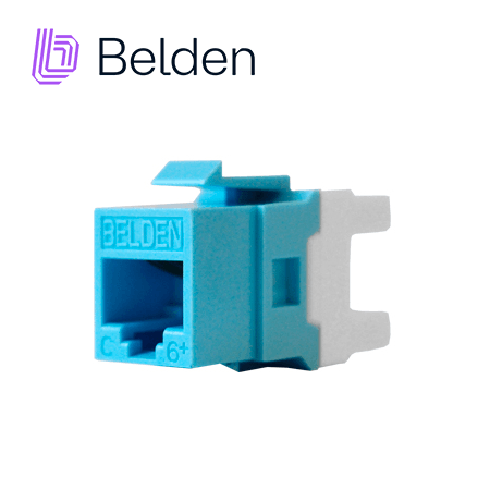 CONECTOR MODULAR JACK CAT6+ RJ45 BELDEN AX101326 / KEYCONNECT / INTERIOR / AZUL / PIEZA - Miniatura 3