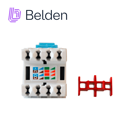 CONECTOR MODULAR JACK CAT6+ RJ45 BELDEN AX101326 / KEYCONNECT / INTERIOR / AZUL / PIEZA - Miniatura 4