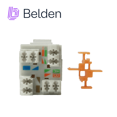 CONECTOR MODULAR JACK CAT6A RJ45 BELDEN AX102282 / KEYCONNECT / INTERIOR / BLANCO / PIEZA - Miniatura 4