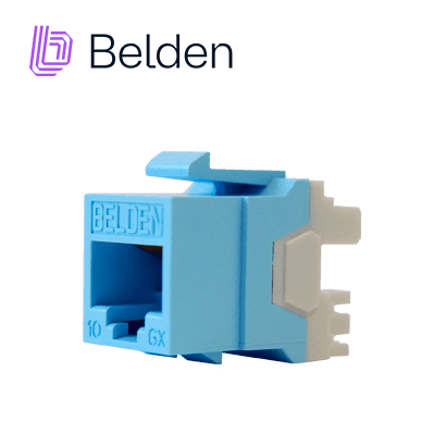 CONECTOR MODULAR JACK CAT6A RJ45 BELDEN AX102288 / KEYCONNECT / INTERIOR / AZUL CLARO / PIEZA - Miniatura 3