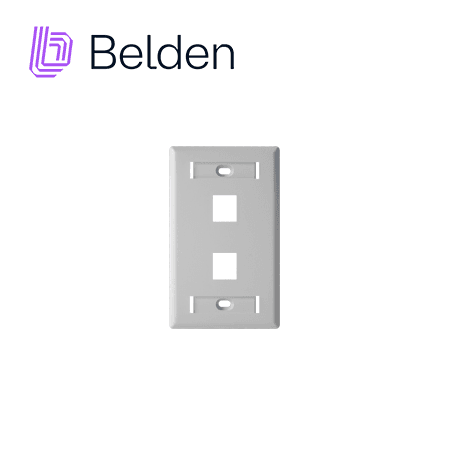 PLACA DE PARED (FACEPLATE) BELDEN AX102655 / INTERIOR / BLANCO / 2 PUERTOS / PIEZA - Miniatura 2