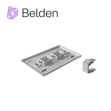 PLACA DE PARED (FACEPLATE) BELDEN AX102655 / INTERIOR / BLANCO / 2 PUERTOS / PIEZA - Miniatura 3