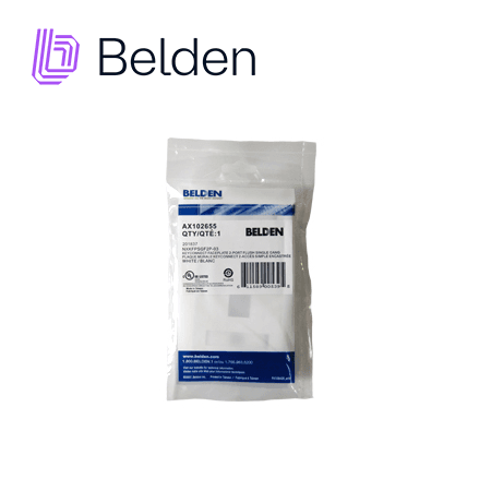 PLACA DE PARED (FACEPLATE) BELDEN AX102655 / INTERIOR / BLANCO / 2 PUERTOS / PIEZA - Miniatura 4