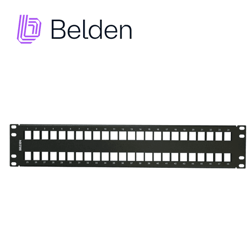 PATCH PANEL KEYCONNECT CAT6/CAT6A BELDEN AX103115 / NEGRO / 48 PUERTOS / 2UR / MODULAR/VACIO / PIEZA - Miniatura 2