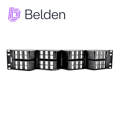 PATCH PANEL KEYCONNECT CAT6/CAT6A BELDEN AX103249 / NEGRO / 48 PUERTOS / 2UR / ANGLEFLEX/VACIO / PIEZA - Miniatura 2