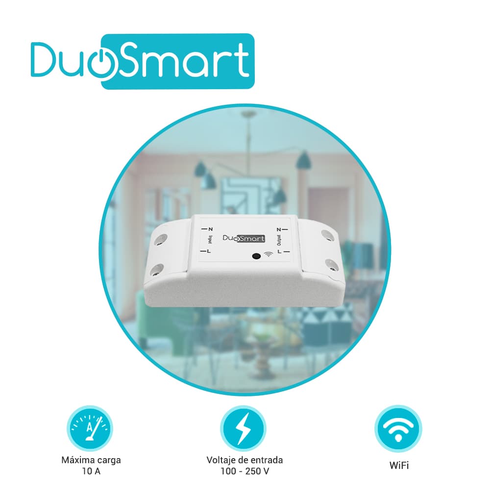 INTERRUPTOR DE CORRIENTE INTELIGENTE DUOSMART B10 CON FUNCION ON/OFF WIFI 2.4 GHZ COMPATIBLE CON ALEXA  GOOGLE HOME  Y APP DUOSMART - Miniatura 3