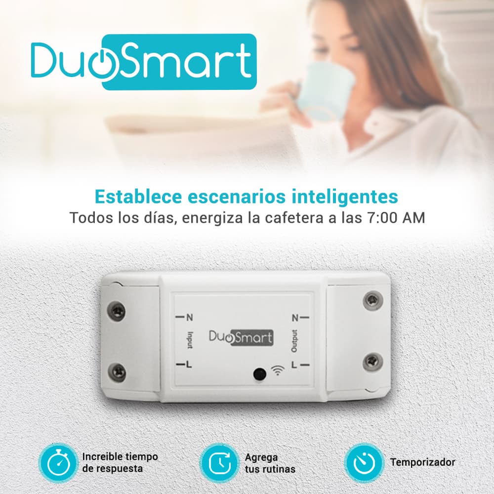 INTERRUPTOR DE CORRIENTE INTELIGENTE DUOSMART B10 CON FUNCION ON/OFF WIFI 2.4 GHZ COMPATIBLE CON ALEXA  GOOGLE HOME  Y APP DUOSMART - Miniatura 4