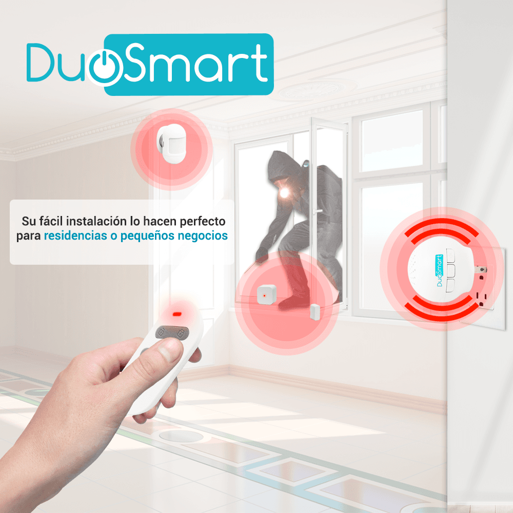 KIT ALARMA INALAMBRICA DUOSMART C20 COMUNICACION DUAL WIFI 2.4 GHZ RF 433.92 INCLUYE 1 PANEL 1 PIR 1 MAGNETO 1 LLAVERO **COMPATIBLE CON SENSORES DUOSMART C** - Miniatura 4