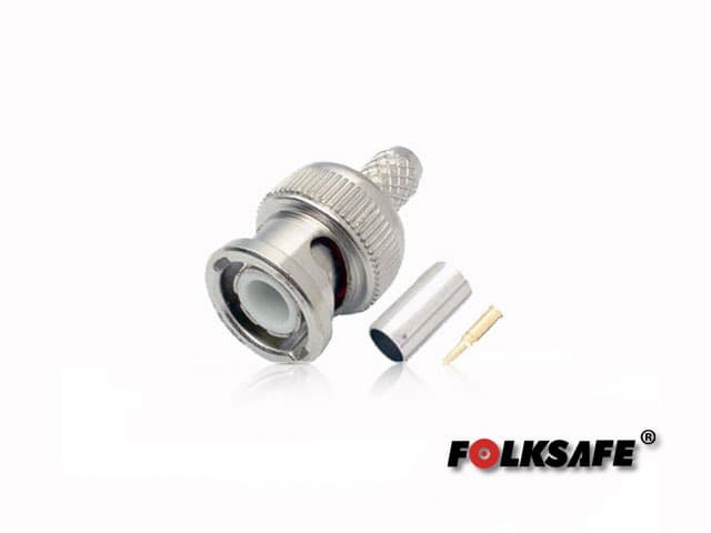 CONECTOR PARA CRIMPEAR BC59 FOLKSAFE BNC MACHO(CONECTOR, PIN DE COBRE Y ANILLO) PARA CRIMPEAR EN CABLE COAXIAL RG59, MEDIDAS DEL CONECTOR 13.9 X 24.8 MM, REQUIERE PINZA PARA COMPRESION CBAH1ENS03 - Miniatura 2