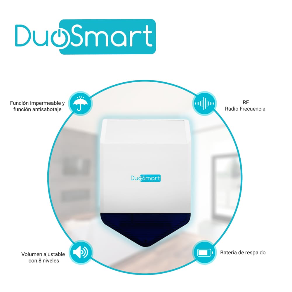 SIRENA/ESTROBO INALAMBRICA RF DUOSMART CSIREN1 **COMPATIBLE CON PANEL C30** - Miniatura 3