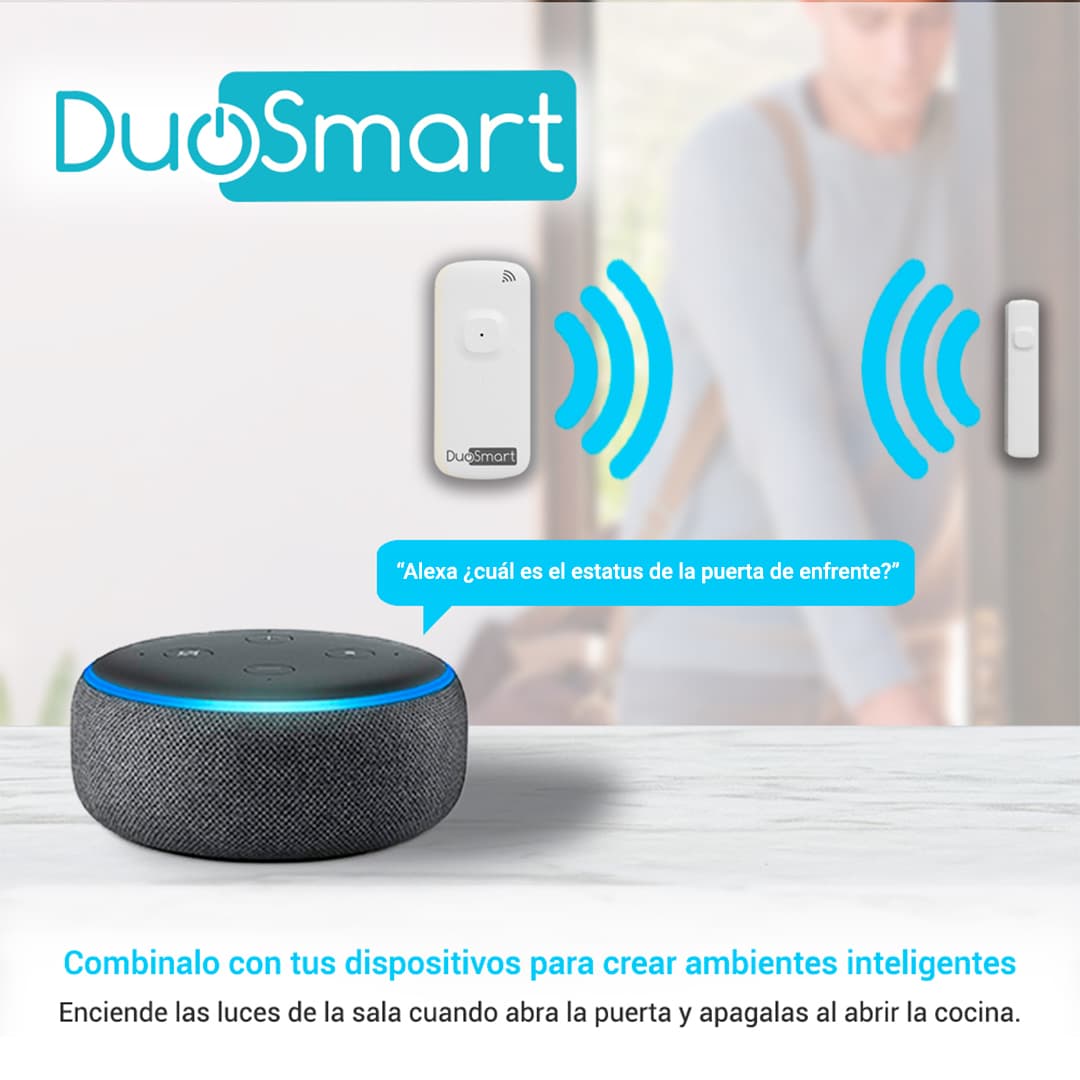 SENSOR MAGNETICO WIFI 2.4GHZ STANDALONE DUOSMART D10 BATERIA RECARGABLE REPORTA DIRECTO A APP DUOSMART COMPATIBLE CON ALEXA Y GOOGLE HOME - Miniatura 5