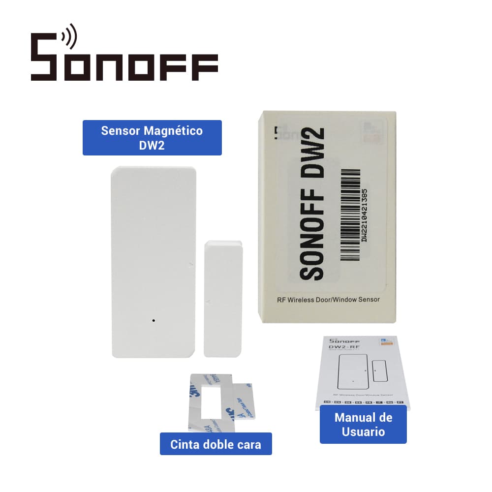 SENSOR MAGNETICO SONOFF DW2 RF COMPATIBLE CON SONOFF BRIDGE433 PARA ALARMA DE SEGURIDAD EN SMART HOME O PROGRAMAR ESCENAS EN LA APP DE SONOFF (NO INCLUYE BATERIAS, RECOMENDADAS AAA X 2) - Miniatura 4