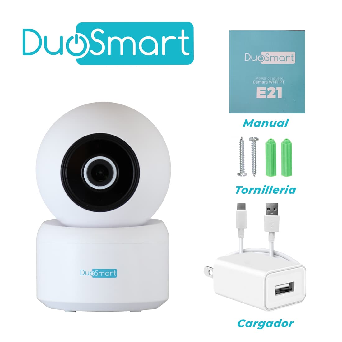 CAMARA INTELIGENTE CON MOVIMIENTO PT WIFI 2.4 GHZ DUOSMART E21 PARA INTERIOR FULL HD 3MP COMPATIBLE CON APP DUOSMART SOPORTA MICROSD DE HASTA 128 GB (NO INCLUIDA) CON AUDIO BIDIRECCIONAL - Miniatura 5