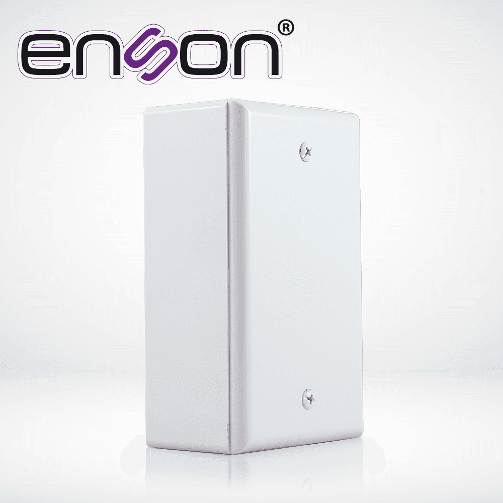 CAJA PLASTICA TAMAÑO ESTANDAR CON TAPA CIEGA DE PLASTICO ENSON ENS-947 COLOR BLANCO, PARA MONTAJE SOBRE PARED O TECHO - Miniatura 2
