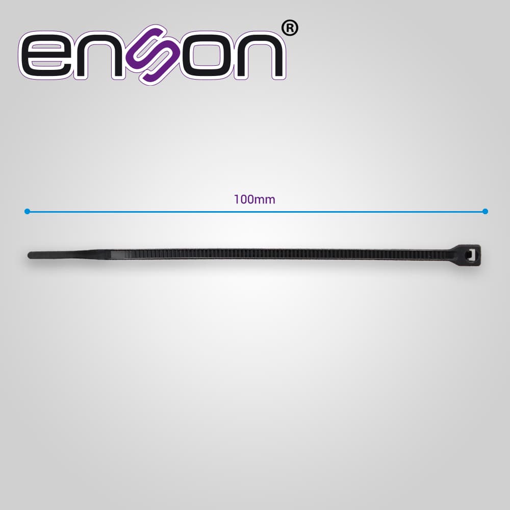 CINCHO DE NYLON ENSON ENS-CH100B COLOR NEGRO DE 2.5 X 100MM DE LONGITUD FUERZA DE TENSION DE HASTA 8 KGS
 - Miniatura 4