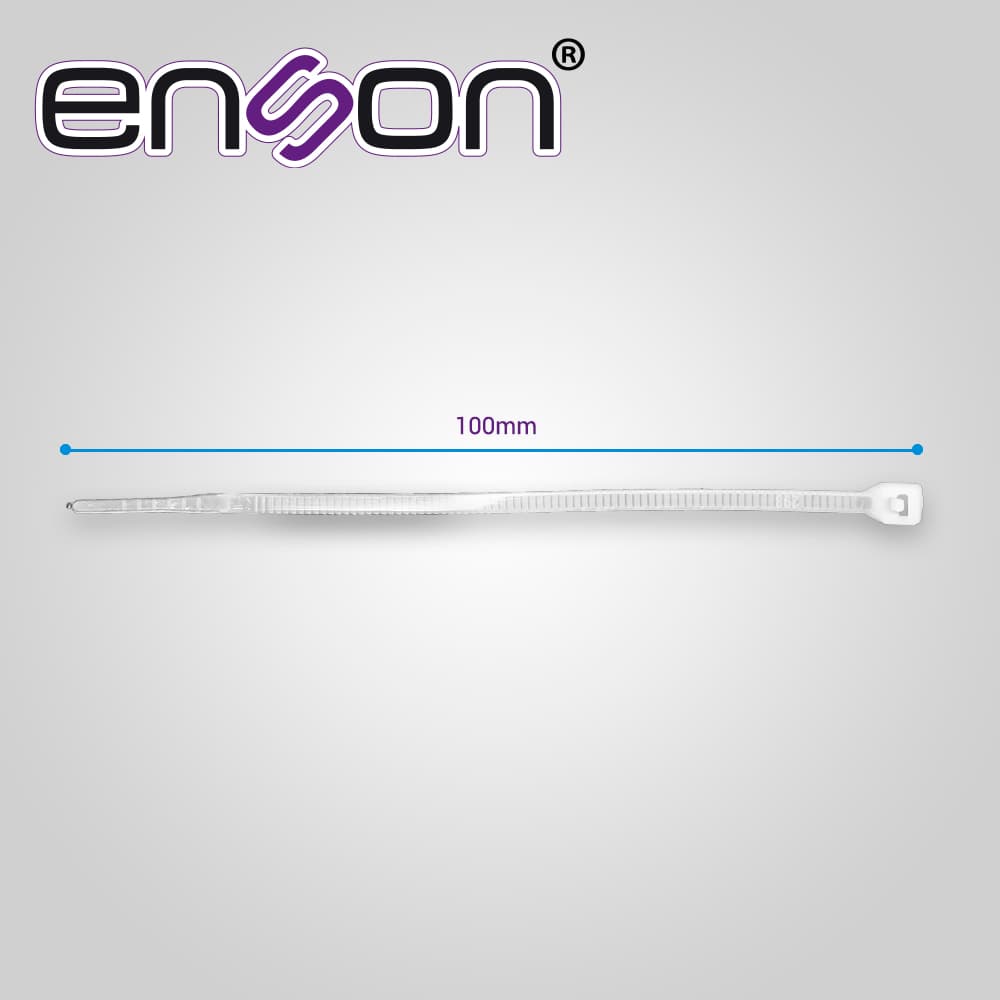 CINCHO DE NYLON ENSON ENS-CH100W COLOR NATURAL DE 2.5 X 100MM DE LONGITUD FUERZA DE TENSION DE HASTA 8 KGS - Miniatura 4