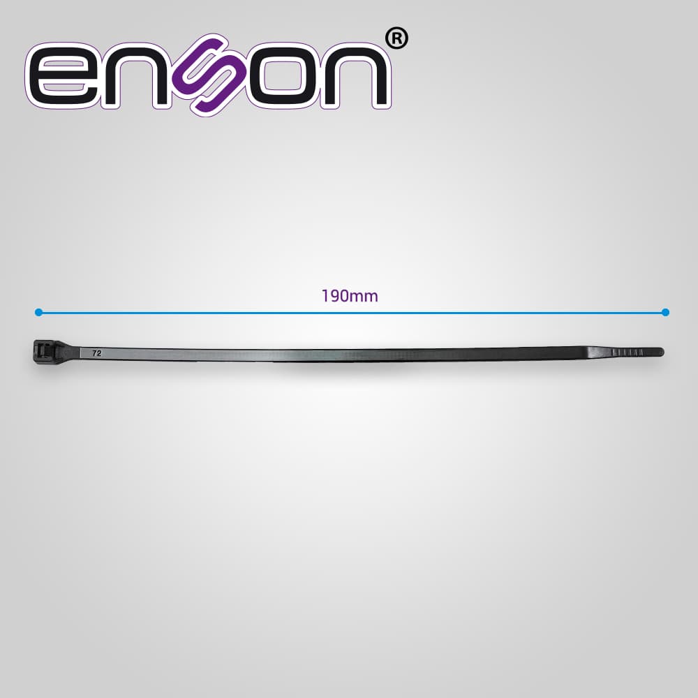 CINCHO DE NYLON ENSON ENS-CH190B COLOR NEGRO DE 4.8 X 190MM DE LONGITUD FUERZA DE TENSION DE HASTA 22 KGS - Miniatura 4