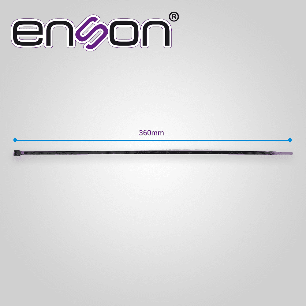 CINCHO DE NYLON ENSON ENS-CH360B COLOR NEGRO DE 4.8 X 360MM DE LONGITUD FUERZA DE TENSION DE HASTA 22 KGS - Miniatura 4