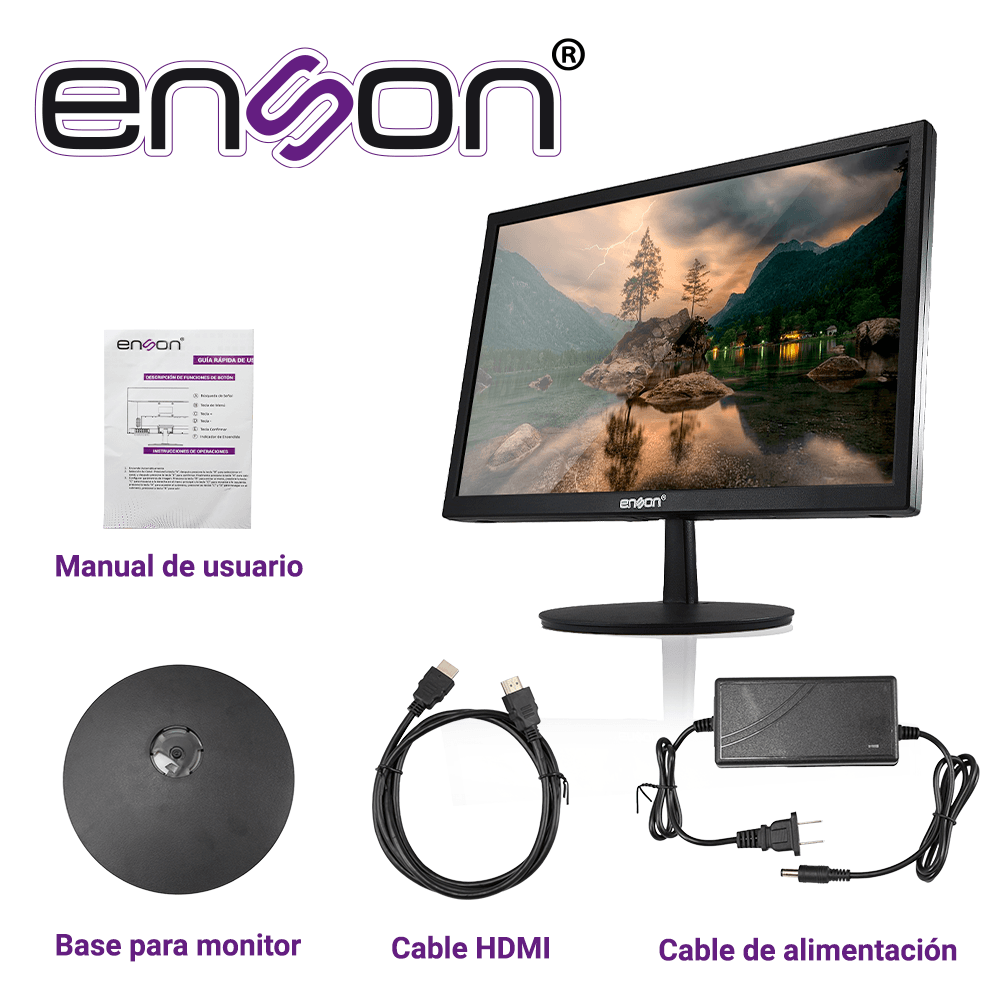 MONITOR LED FULL HD DE ENSON MODELO ENS-MDH19 DE 19 PULGADAS RESOLUCION DE 1920 X 1080 ENTRADA DE VIDEO HDMI/VGA SALIDA DE AUDIO HDMI/RCA PUERTO USB - Miniatura 6