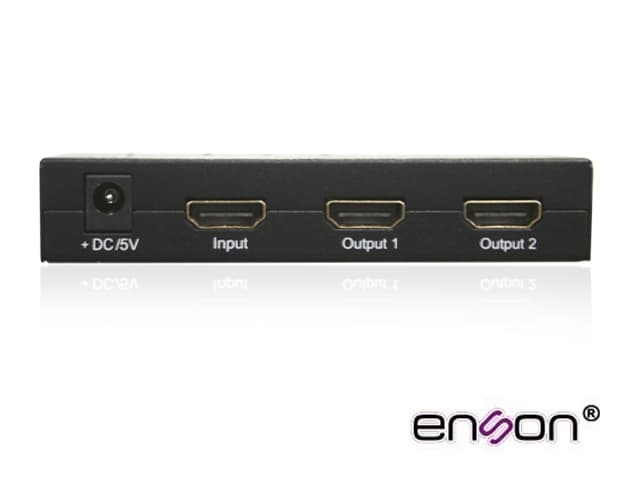 DISTRIBUIDOR HDMI ENSON ENS-HDMI12 CON UNA ENTRADA Y DOS SALIDAS HDMI PARA DISTRIBUIR EL VIDEO DE UN DISPOSITIVO (LAPTOP, GRABADOR DE VIDEO, CONSOLAS DE VIDEOJUEGO, ETC) A DOS PANTALLAS DISTINTAS AL MISMO TIEMPO, INCLUYE FUENTE DE ALIMENTACION DE 5V - Miniatura 2