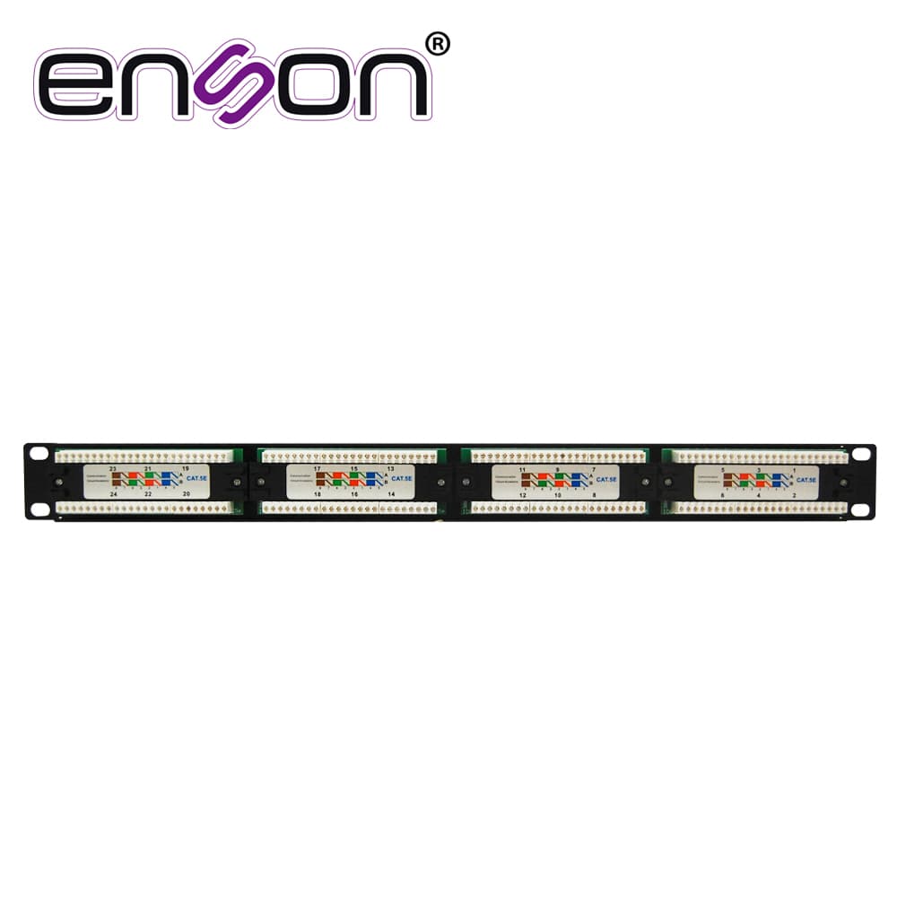 PATCH PANEL ENSON ENS-PA24P5E 1UR PRECARGADO CAT5E 24 PUERTOS MONTAJE EN RACK ESTANDAR 19 - Miniatura 3