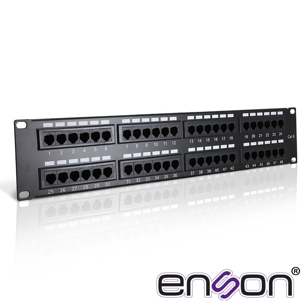PATCH PANEL ENSON ENS-PA48P7 2UR PRECARGADO CAT6 48 PUERTOS MONTAJE EN RACK ESTANDAR 19 - Miniatura 2