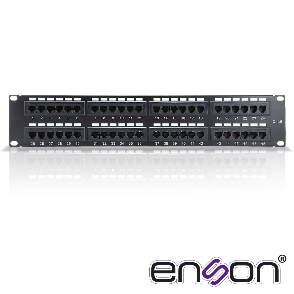 PATCH PANEL ENSON ENS-PA48P7 2UR PRECARGADO CAT6 48 PUERTOS MONTAJE EN RACK ESTANDAR 19 - Miniatura 3