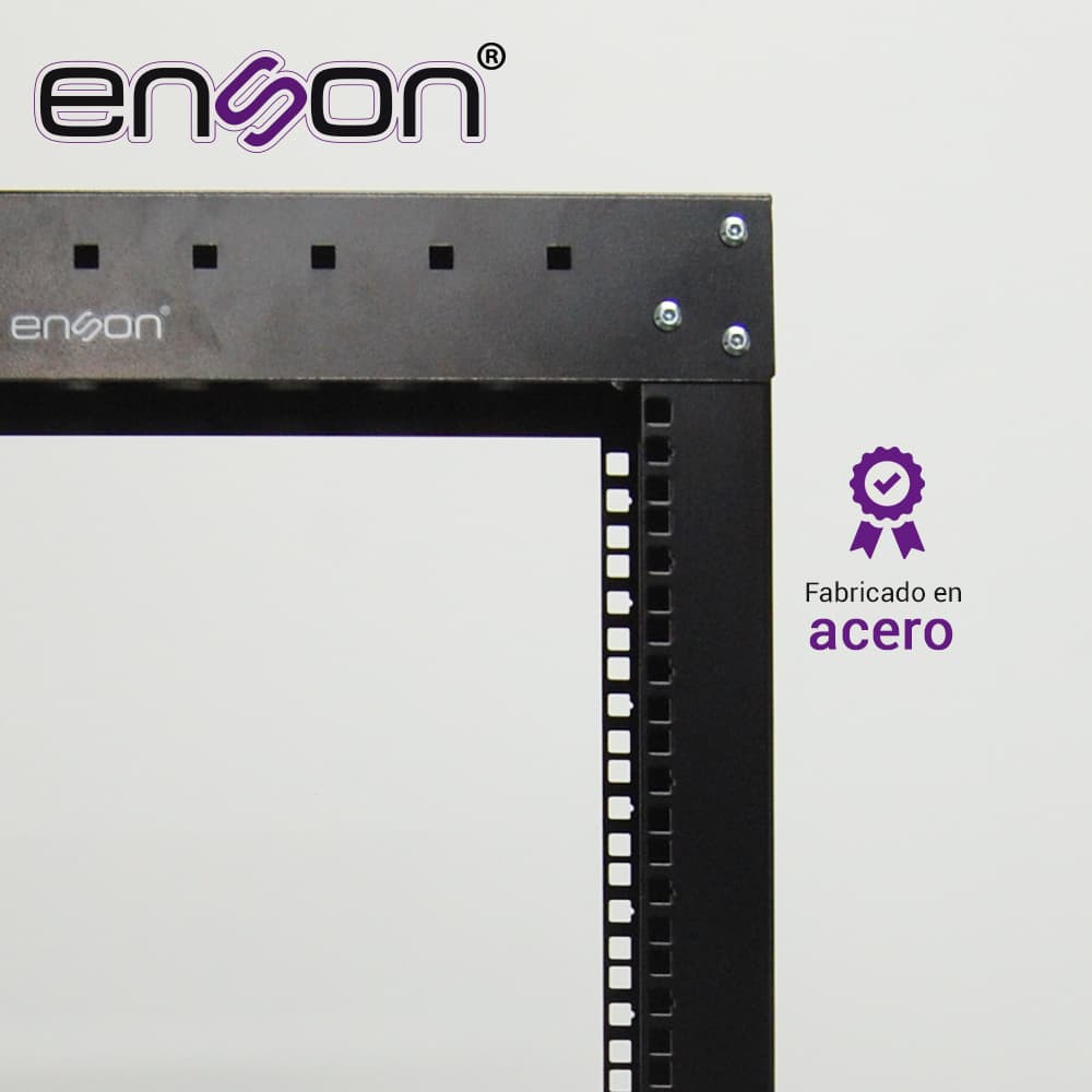 RACK VERTICAL ENSON ENS-RACK244 DE 42UR DOS POSTES EMPOTRABLE IDEAL PARA MONTAJE DE EQUIPOSD E RED Y CABLEADO ESTRUCTURADO, COMPATIBLE CON TODOS LOS ACCESORIOS DE RACKS Y GABINETES ENSON - Miniatura 7