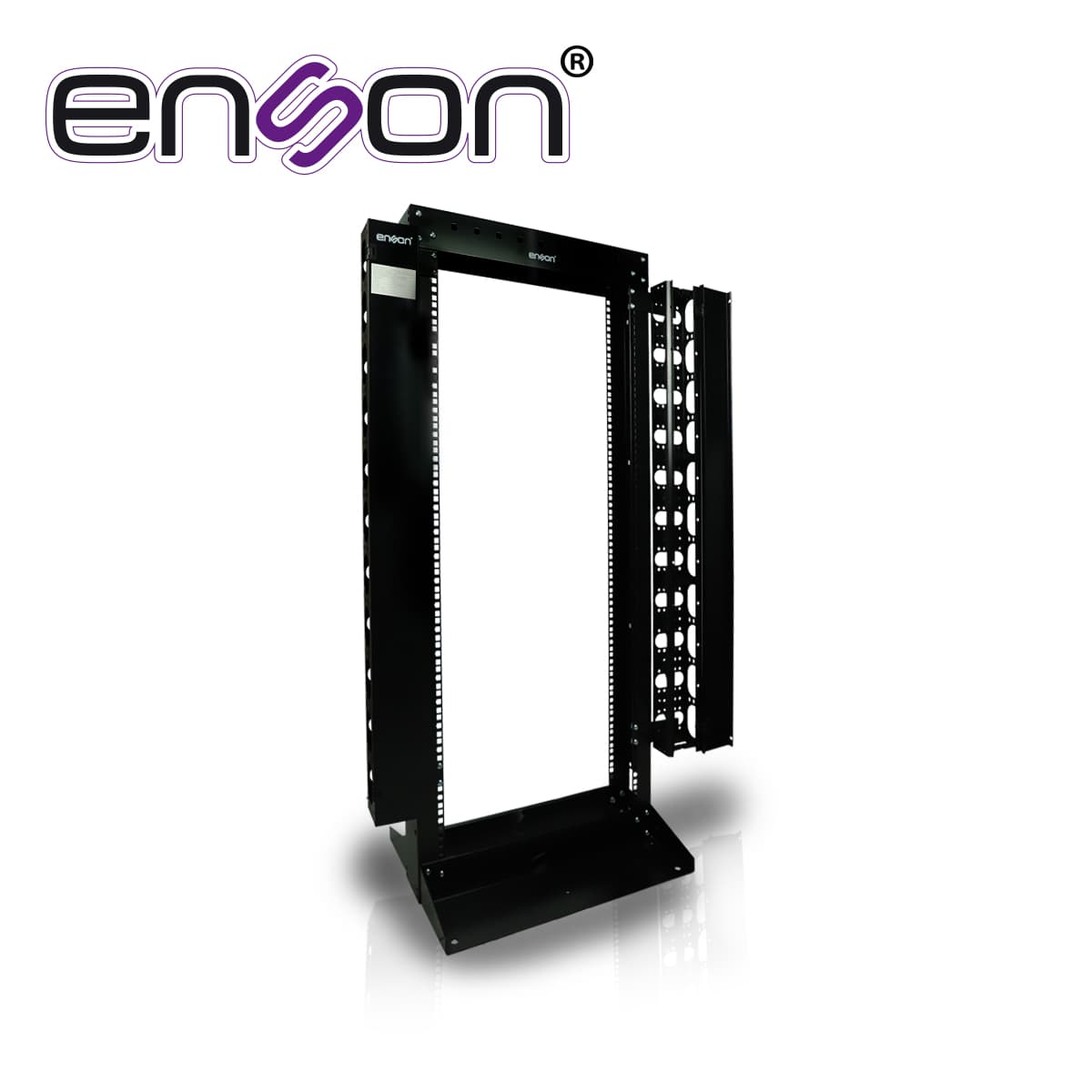 RACK VERTICAL ENSON ENS-RACK25UO DE 25UR DOS POSTES ORGANIZADOR VERTICAL INCUIDO EMPOTRABLE IDEAL PARA MONTAJE DE EQUIPOS DE RED Y CABLEADO ESTRUCTURADO, COMPATIBLE CON TODOS LOS ACCESORIOS DE RACKS Y GABINETES ENSON
 - Miniatura 2