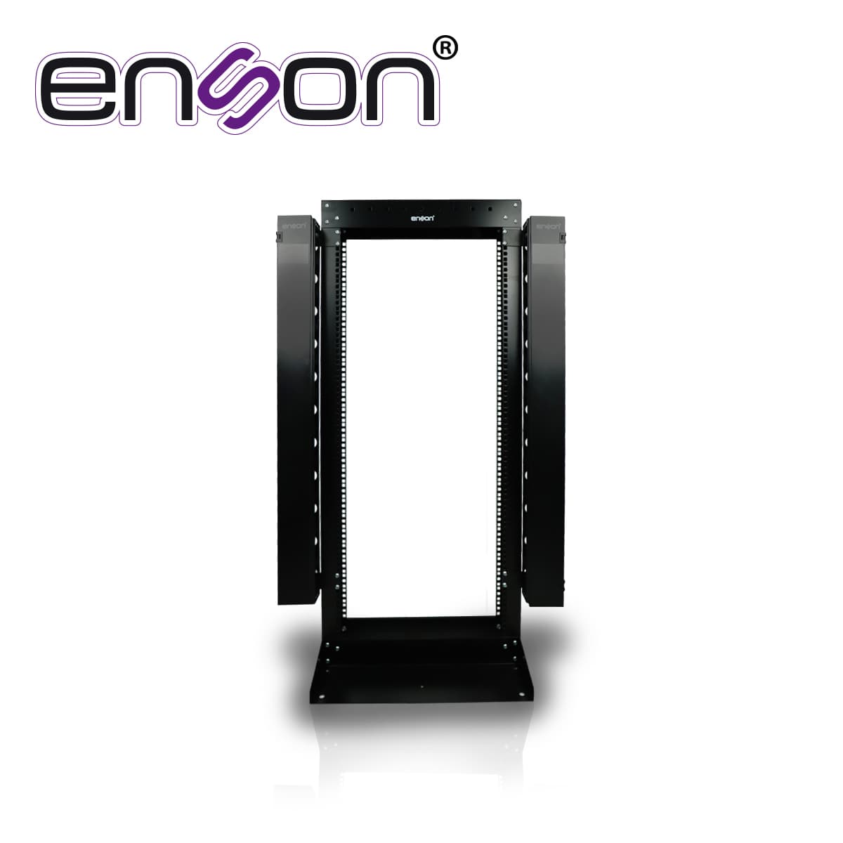 RACK VERTICAL ENSON ENS-RACK25UO DE 25UR DOS POSTES ORGANIZADOR VERTICAL INCUIDO EMPOTRABLE IDEAL PARA MONTAJE DE EQUIPOS DE RED Y CABLEADO ESTRUCTURADO, COMPATIBLE CON TODOS LOS ACCESORIOS DE RACKS Y GABINETES ENSON
 - Miniatura 3