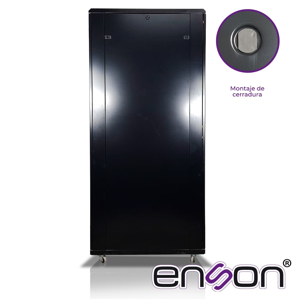GABINETE DE PISO ENSON ENS-RKGB45U4 45UR 600X1000X2105MM PUERTA CRISTAL CON CERRADURA DE SEGURIDAD ABATIBLE PANELES LATERALES REMOBIBLES PUERTA TRASERA PARA TRABAJO Y POSTES AJUSTABLES - Miniatura 4