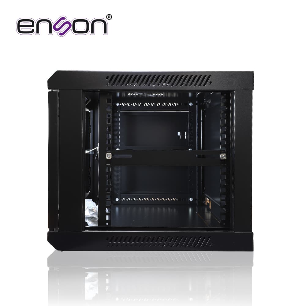 GABINETE DE PARED ENSON ENS-RKGB6U 6UR PUERTA FRONTAL DE CRISTAL TEMPLADO CON CERRADURA DE SEGURIDAD RANURAS DE VENTILACION EN LA PARTE SUPERIOR PARA 2 VENTILADORES DE 11 CM ENSAMBLADO 600X450X368MM - Miniatura 4