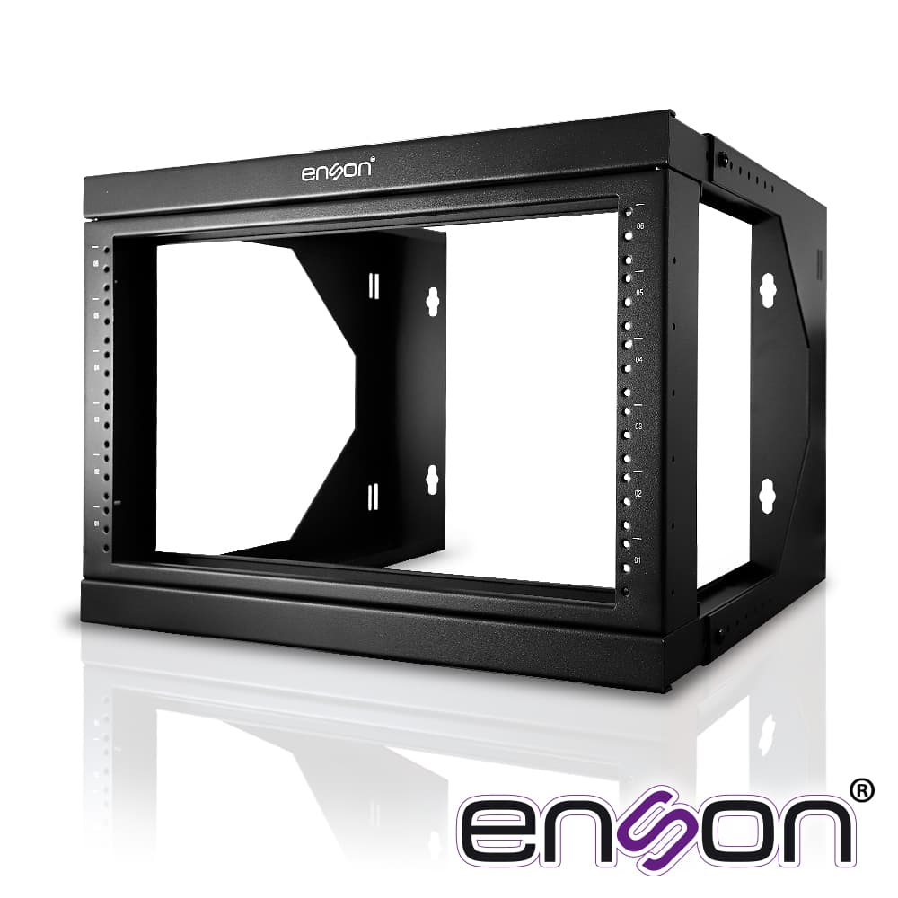RACK PARED ENSON ENS-RKGO6U 6UR PREPARADO PARA ANCLAJE EN PARED UR MARCADAS MARCO DE RACK ABATIBLE POSTES PARA TORNILLO 12-24 5/8 CAPACIDAD DE CARGA 35 KG IDEAL PARA SOLUCIONES DONDE EL ESPACIO ES REDUCIDO - Miniatura 2