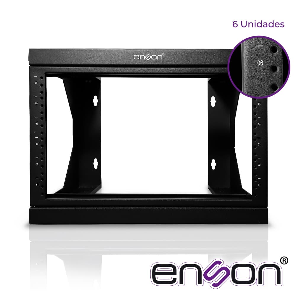 RACK PARED ENSON ENS-RKGO6U 6UR PREPARADO PARA ANCLAJE EN PARED UR MARCADAS MARCO DE RACK ABATIBLE POSTES PARA TORNILLO 12-24 5/8 CAPACIDAD DE CARGA 35 KG IDEAL PARA SOLUCIONES DONDE EL ESPACIO ES REDUCIDO - Miniatura 3
