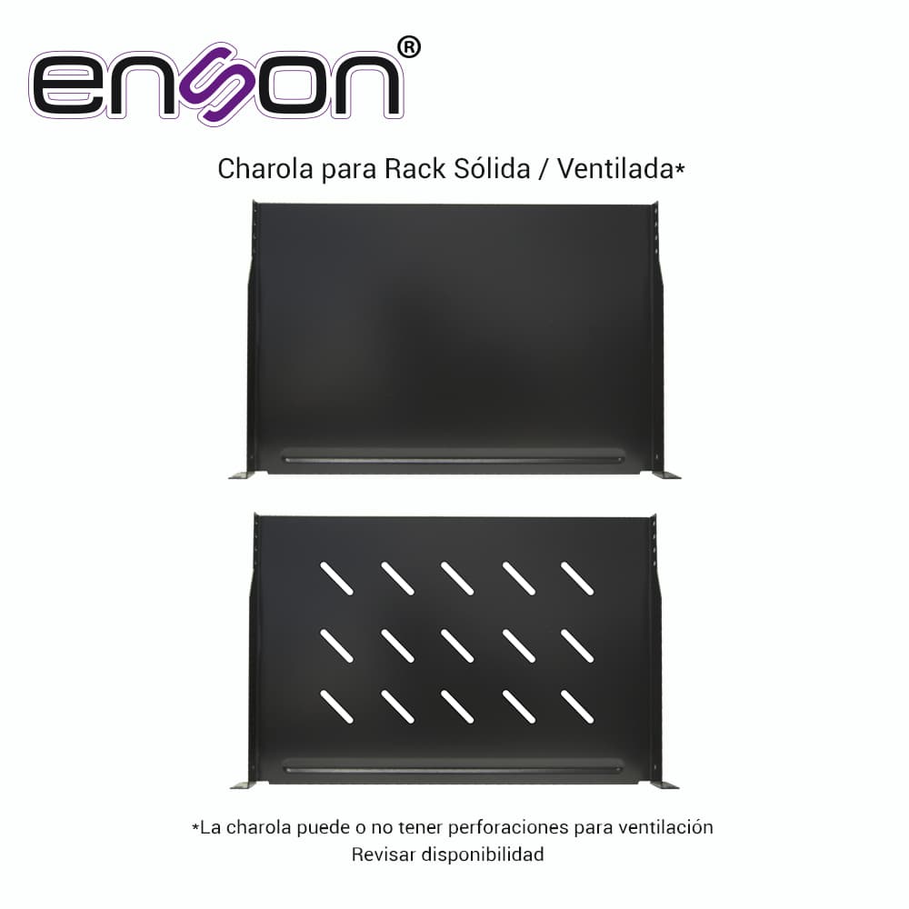CHAROLA PARA RACK ENSON ENS-RTR1U FIJACION FRONTAL A DOS PUNTOS SOLIDA DE 1 UNIDAD DE RACK, COMPATIBLE CON RACKS Y GABINETES ENSON - Miniatura 3